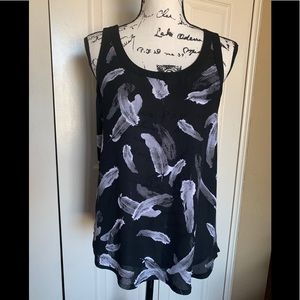 Express Black feather top with racer back